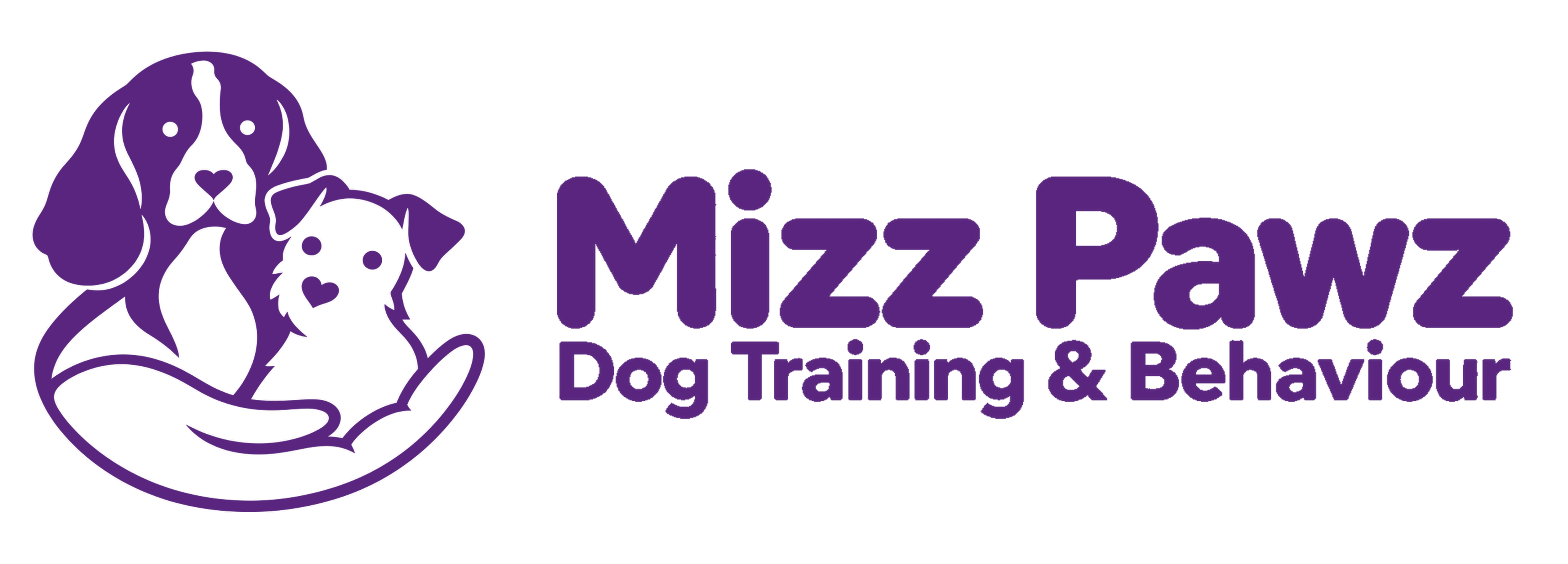 Mizz Pawz Dog Training and Behaviour logo featuring Cookie and Oreo